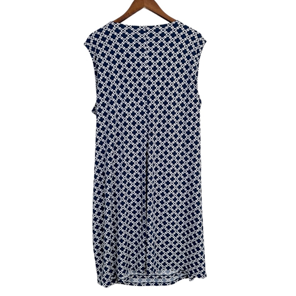 Charter Club Blue White Faux Wrap Dress Size 3X - Picture 4 of 7